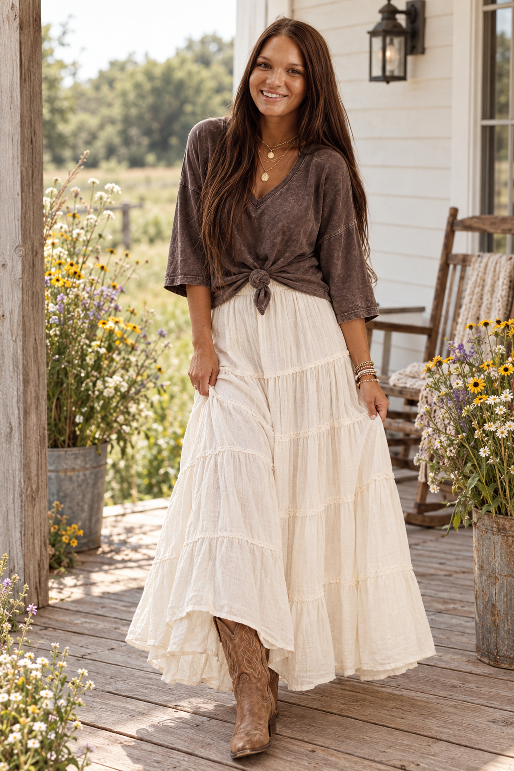 Dark Brown Mineral Wash Top — Luxe & Linen Co. Fall Drop